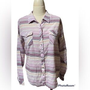 NORTHCREST Striped Collared Button Up size 1X